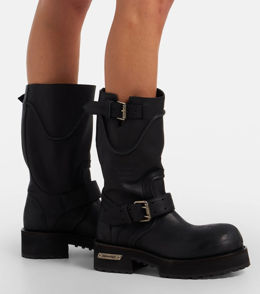 Balenciaga - Venom leather combat boots