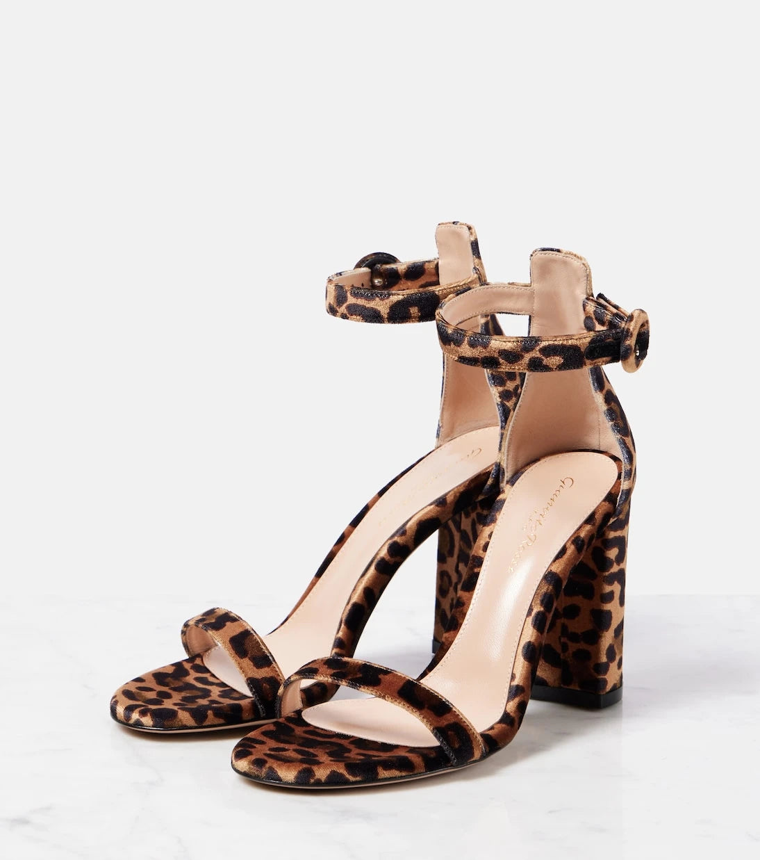 Gianvito Rossi - Gaeta 95 leopard-print velvet sandals