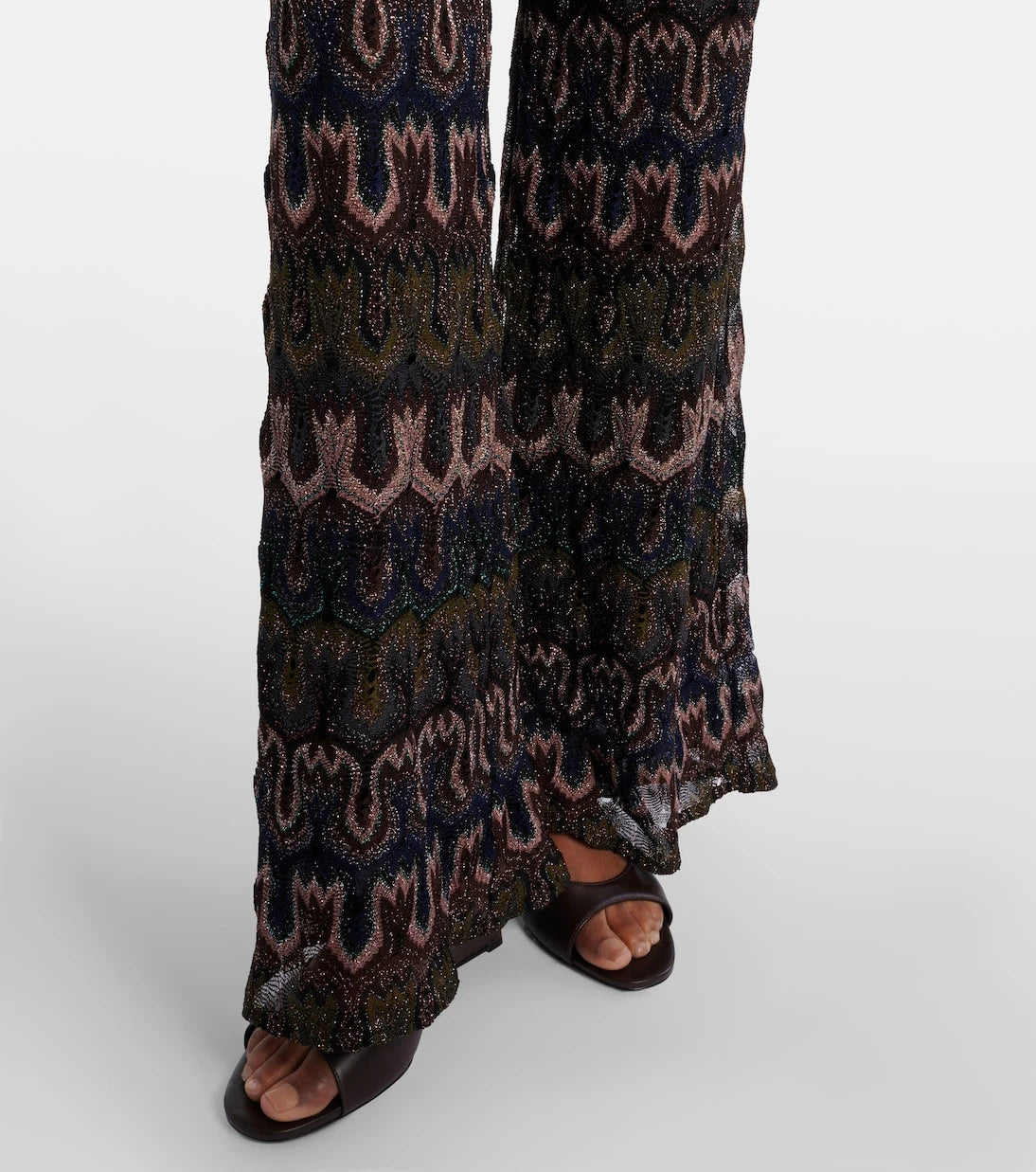Missoni - Intarsia lamé flared pants