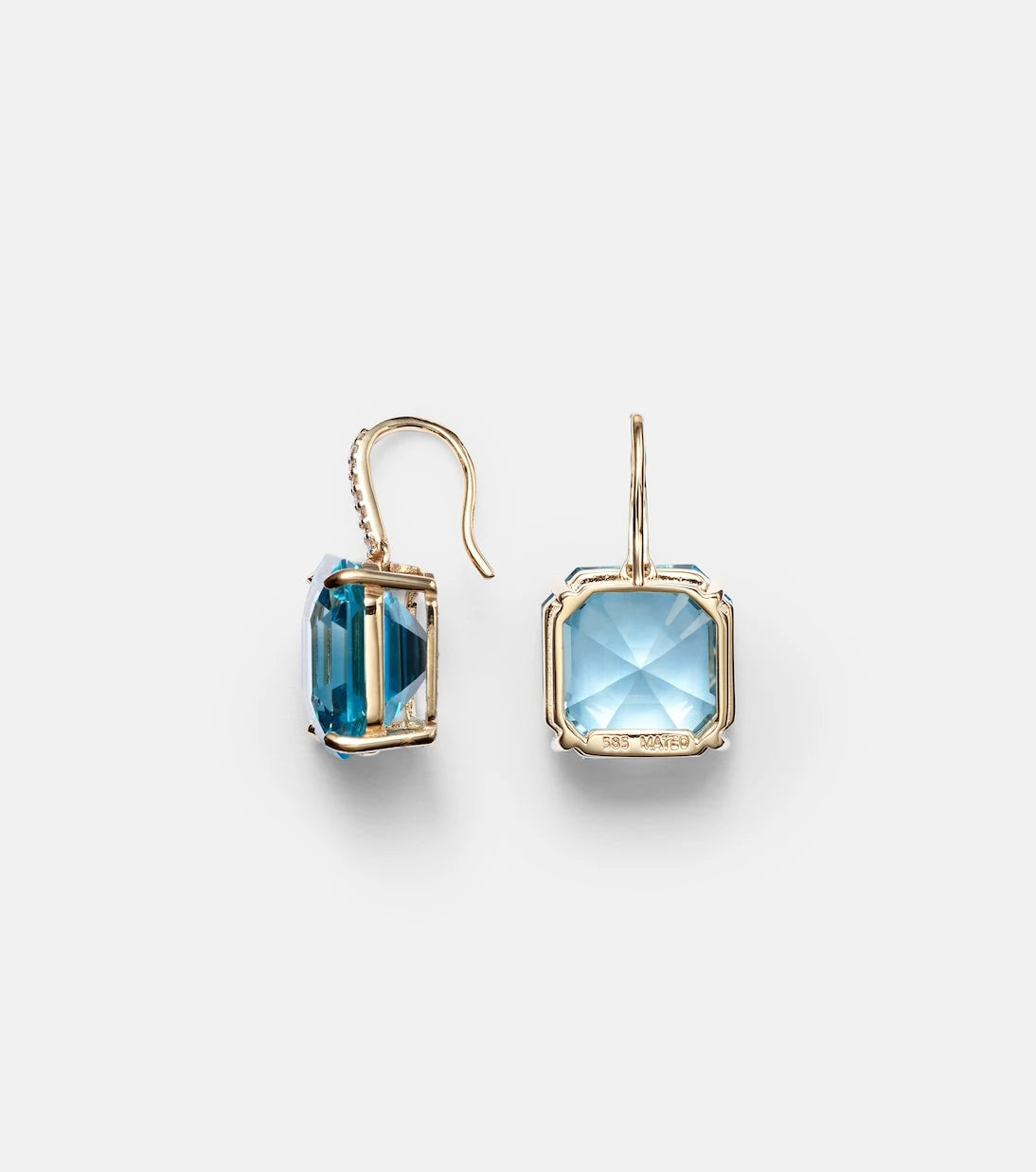 Mateo - 14kt gold earrings with topaz and diamonds