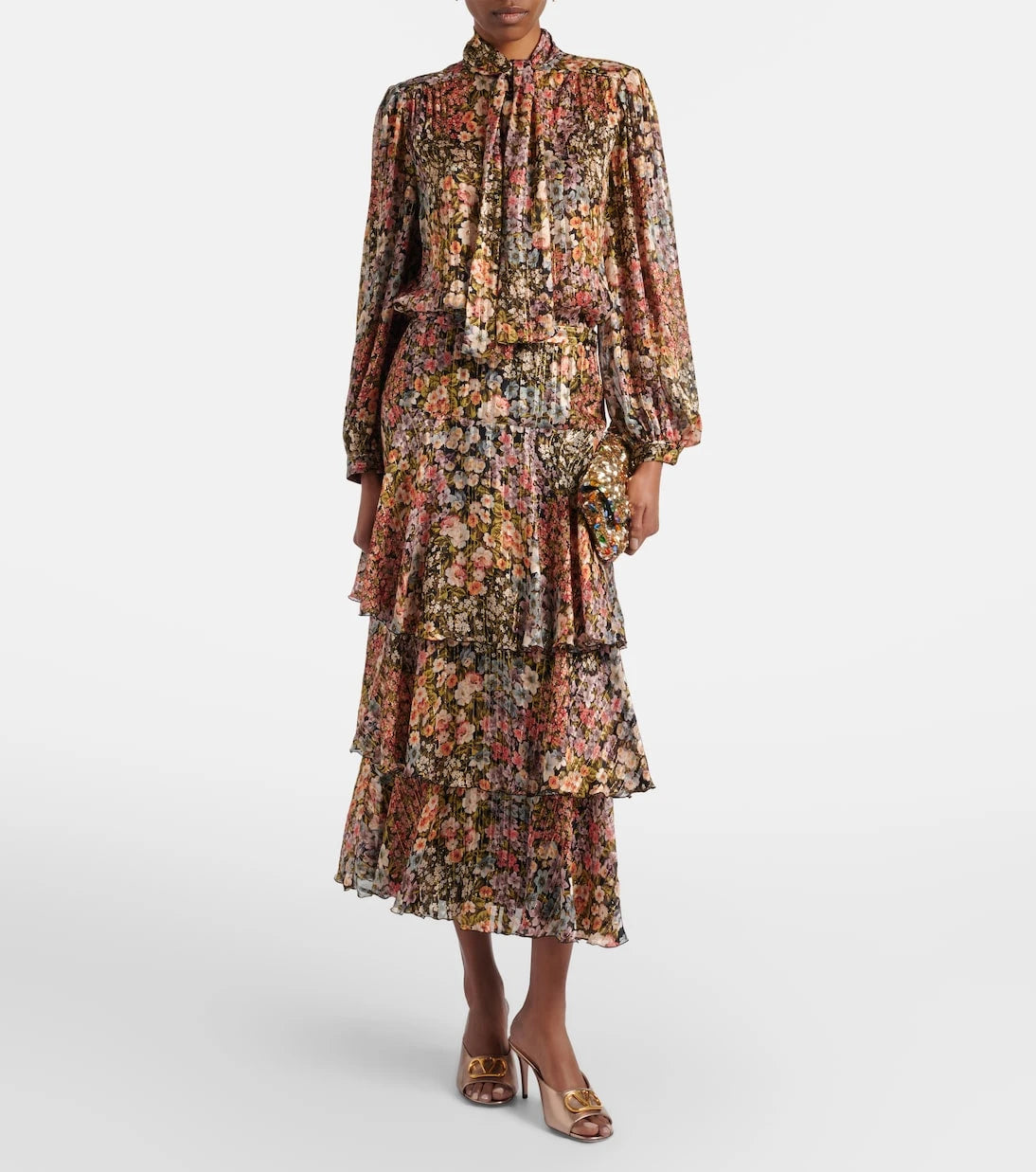 Valentino Garavani - VLogo metallic leather mules