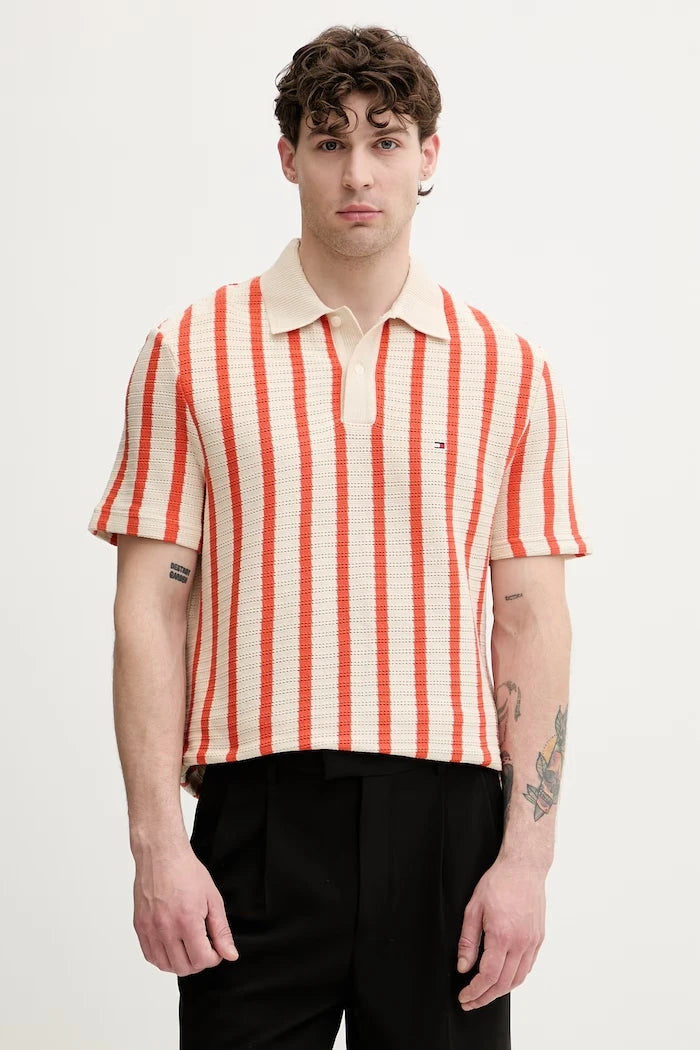 Tommy Hilfiger тениска с яка мъжка от памук