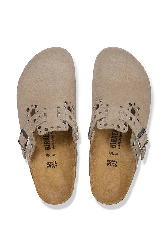 Велурени чехли Birkenstock Boston Rivet