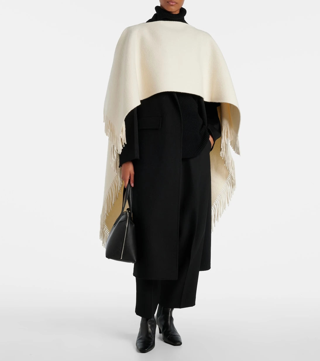 Toteme - Fringed wool-blend poncho