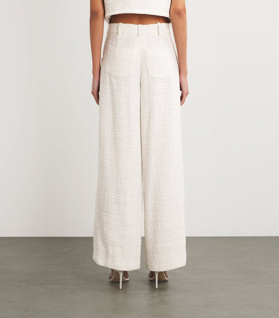 Tweed Wide-Leg Trousers ECRU