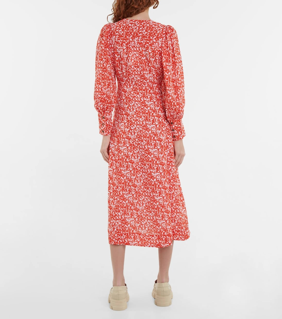 Ganni - Floral crêpe midi dress