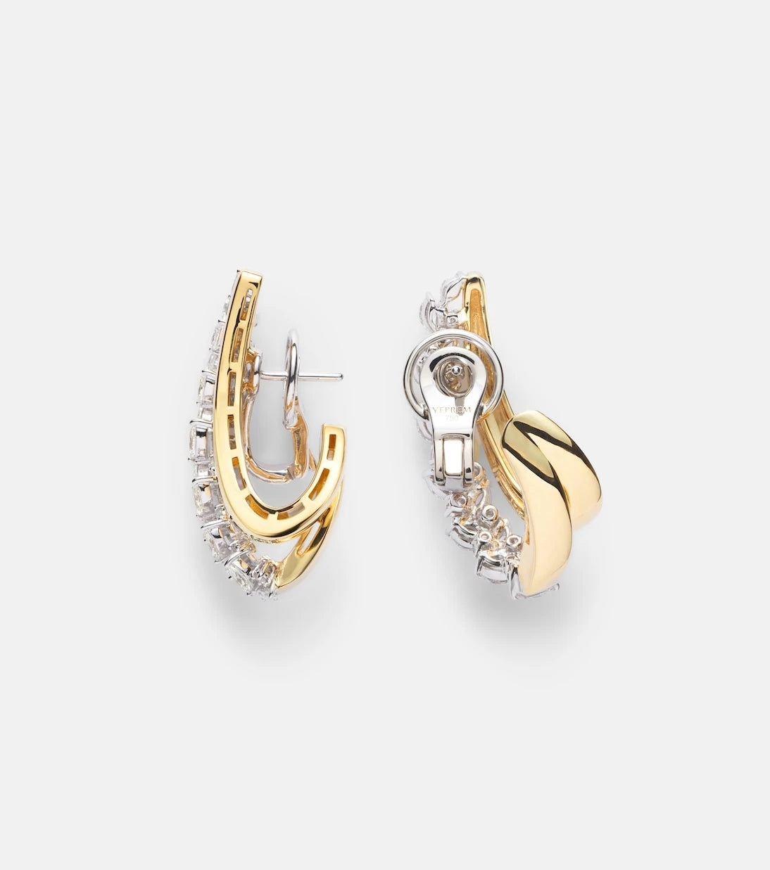 Yeprem - Golden Strada 18kt gold earrings with diamonds