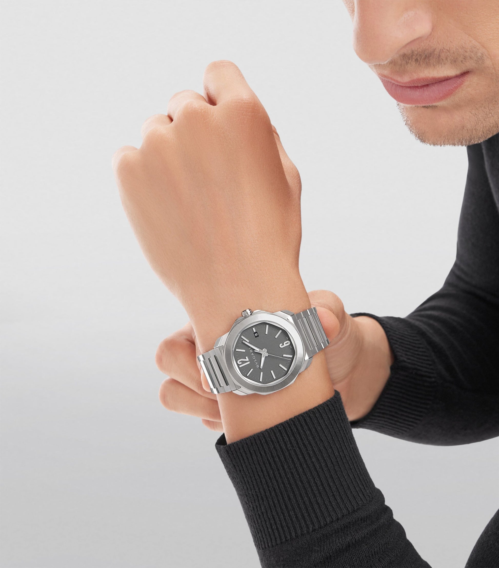 Stainless Steel Octo Roma Automatic Watch 41mm