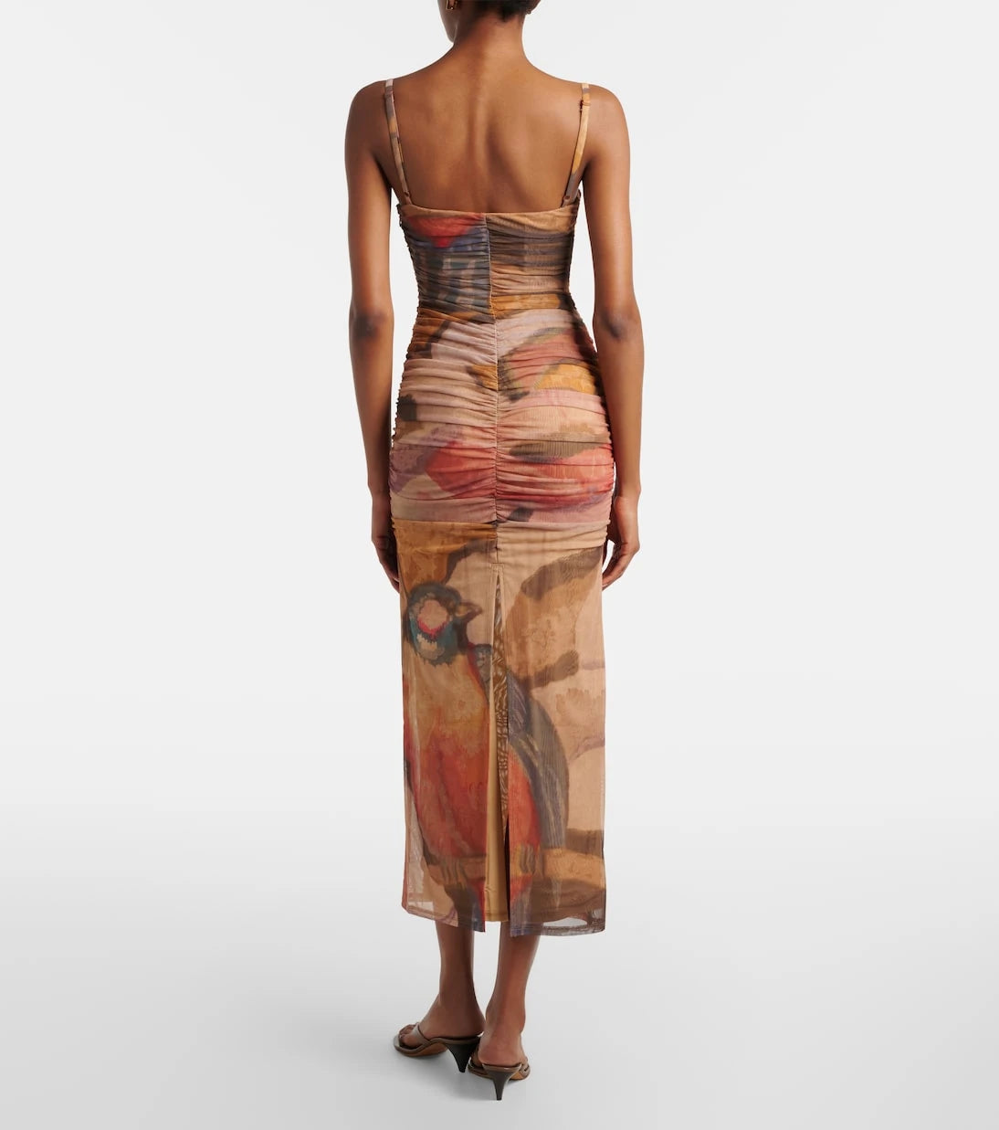 SIR - Draped printed mesh midi dress