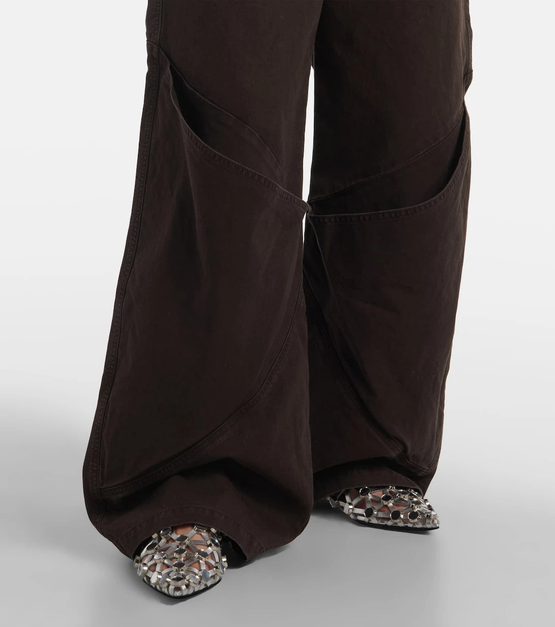 The Attico - High-rise wide-leg jeans