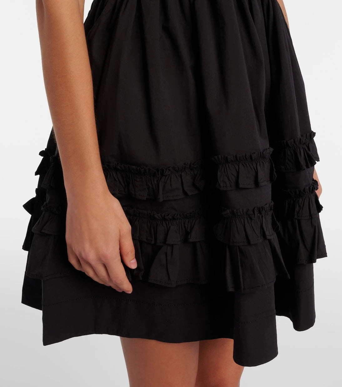 Ganni - Ruffled cotton-blend minidress
