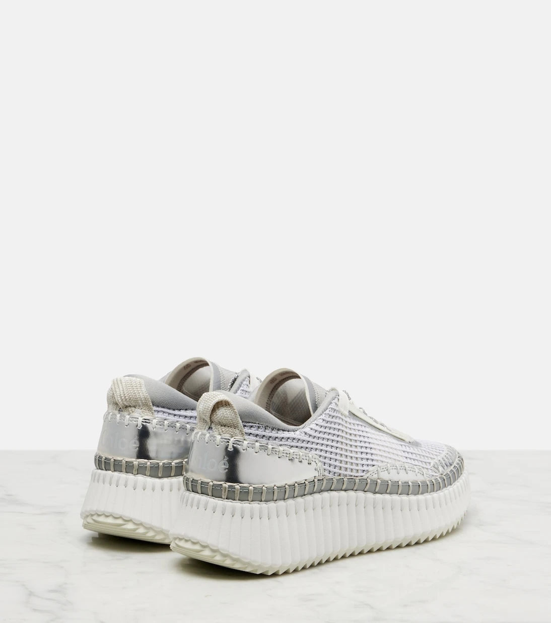 Chloé - Nama metallic-effect platform sneakers