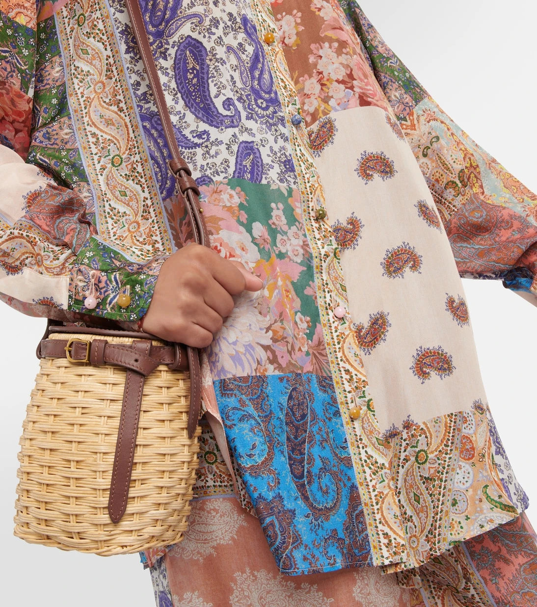 Zimmermann - Devi oversized patchwork silk shirt