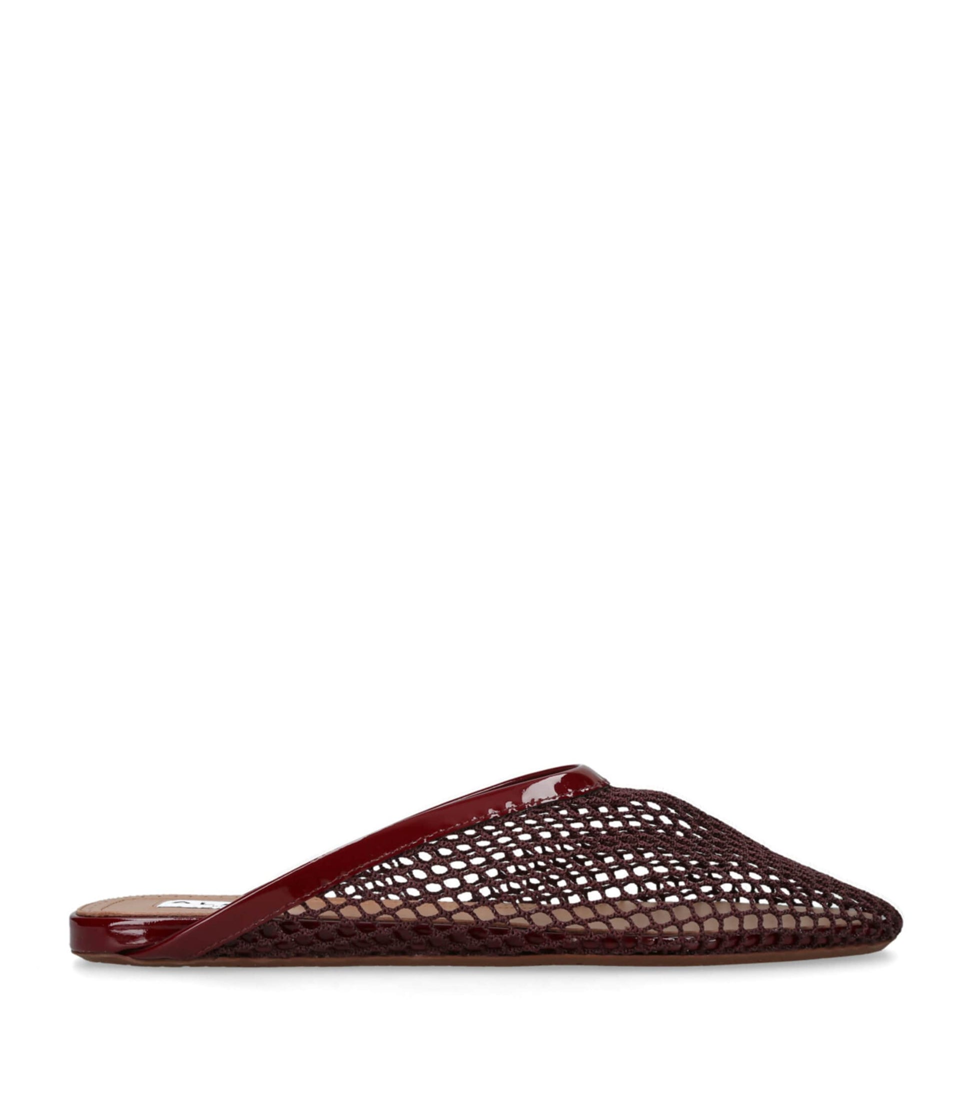 Alaïa Burgundy Fishnet Mules