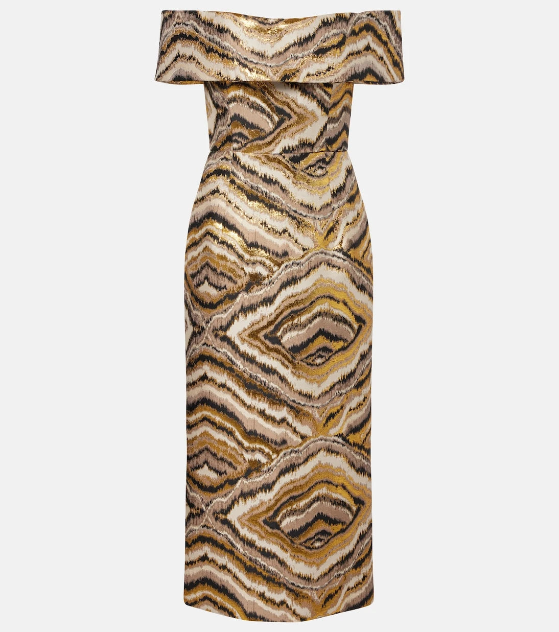 Markarian - Gloria off-shoulder jacquard midi dress