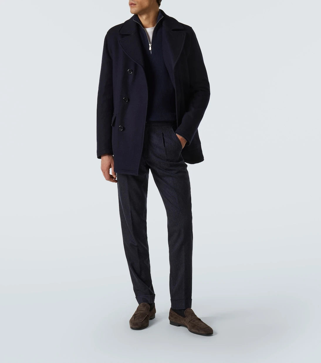 Thom Sweeney - بنطلون صوف بقصة مستقيمة