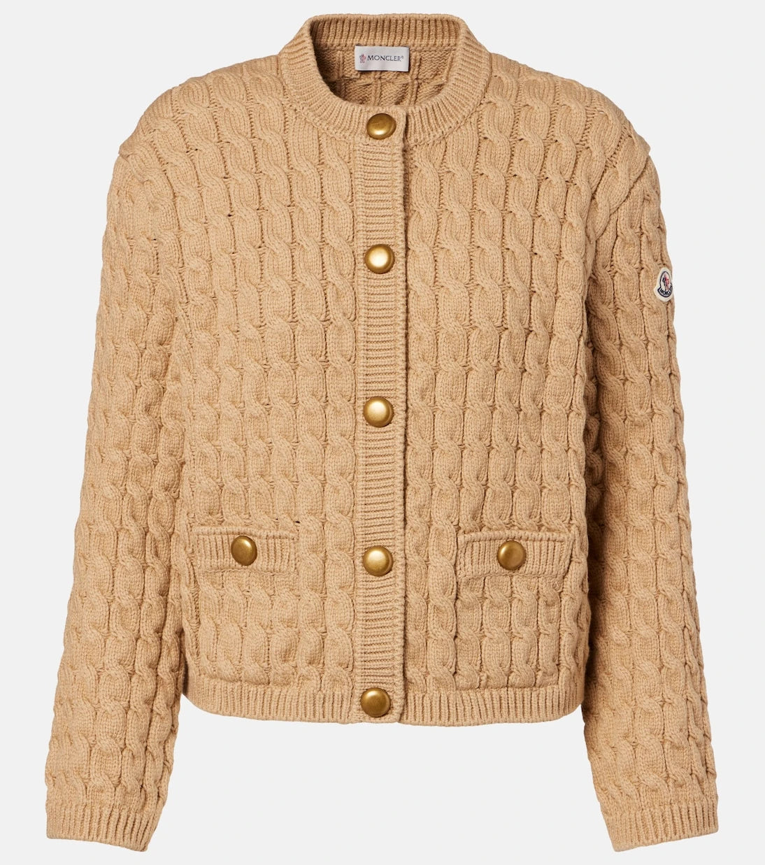 Moncler - Cable-knit cotton-blend cardigan