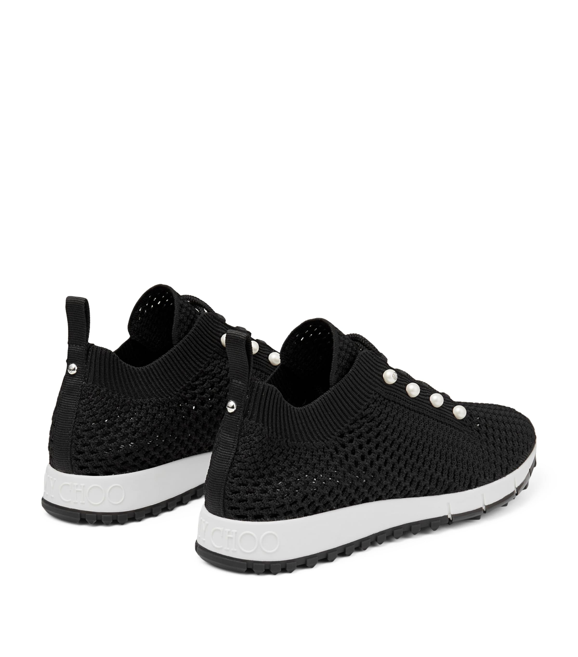 Jimmy Choo Black Embellished Veles Sneakers