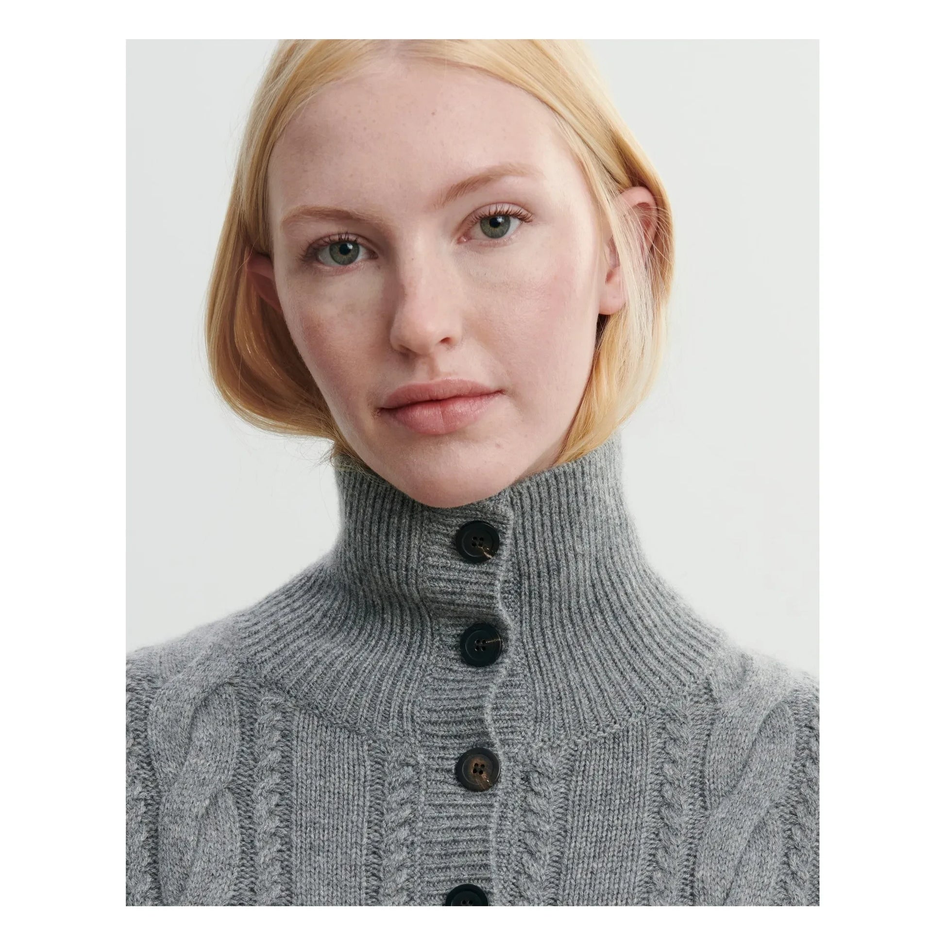 Bompard - Cashmere Buttoned Twisted Plastron | Grey
