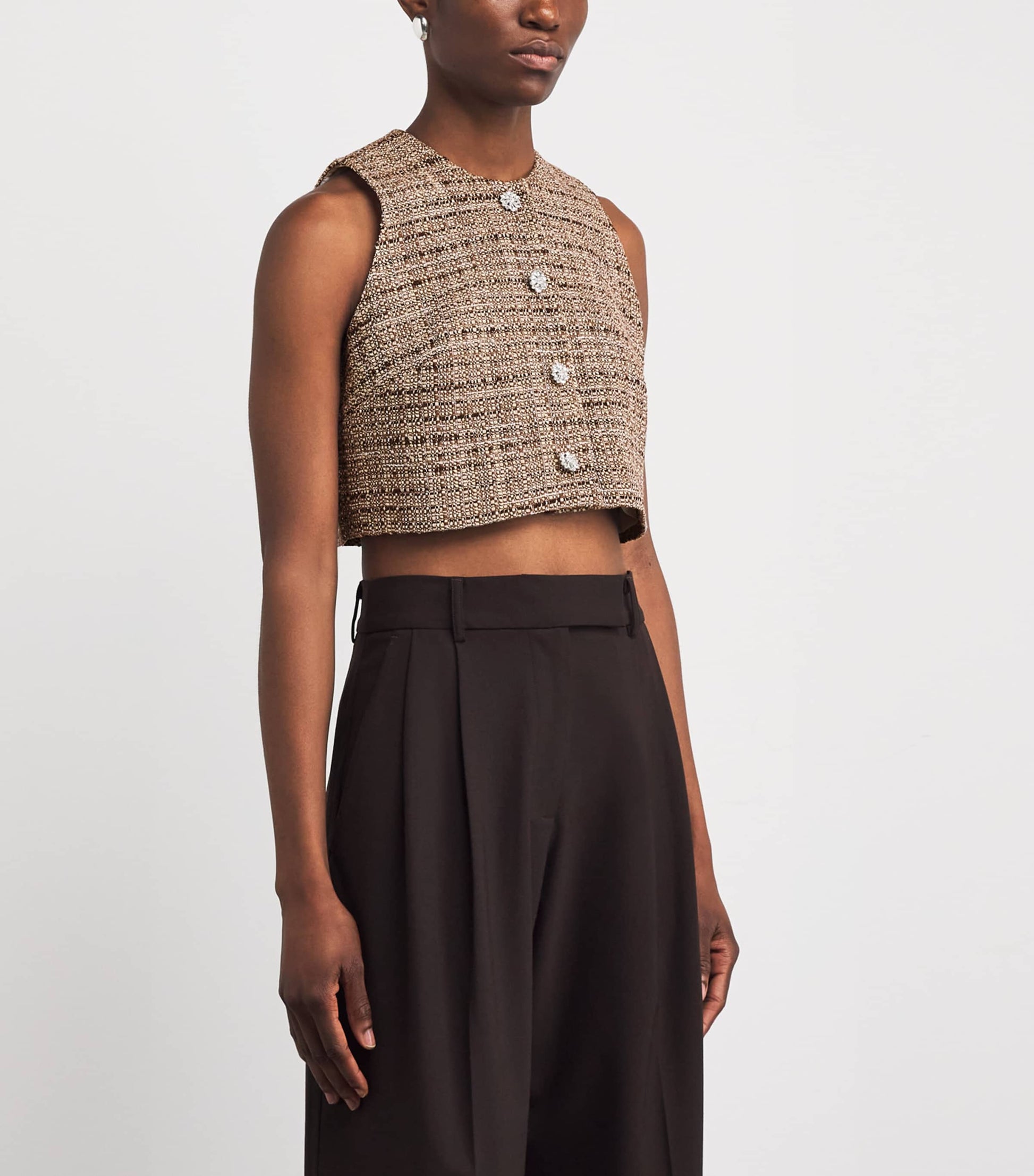 Sandro Paris Brown Tweed Vest