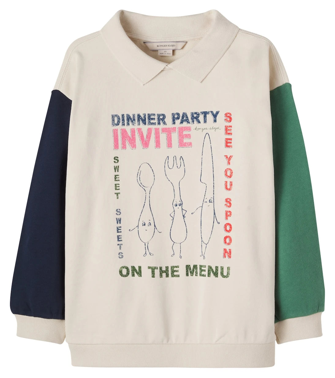 Konges Sløjd - Spotty cotton jersey polo sweatshirt