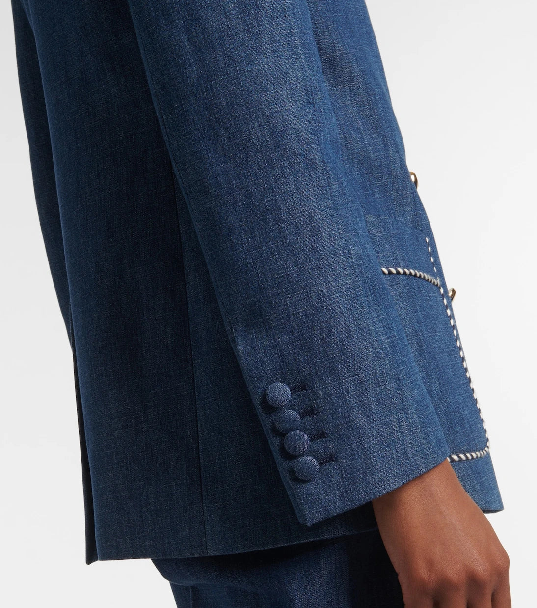 Valentino - Double-breasted chambray blazer