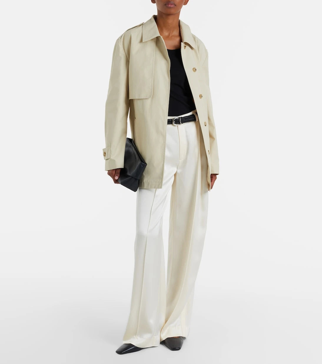 Vince - Cotton-blend cropped trench coat