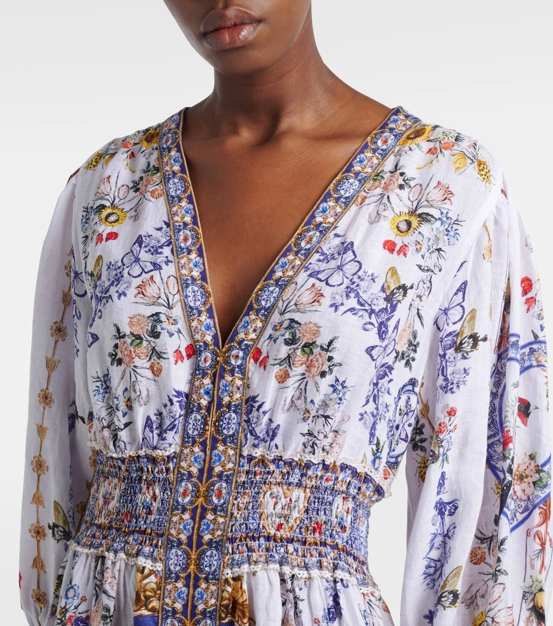 Camilla - Printed linen maxi dress