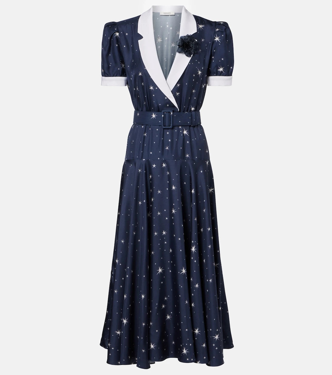 Rodarte - Printed silk twill midi dress