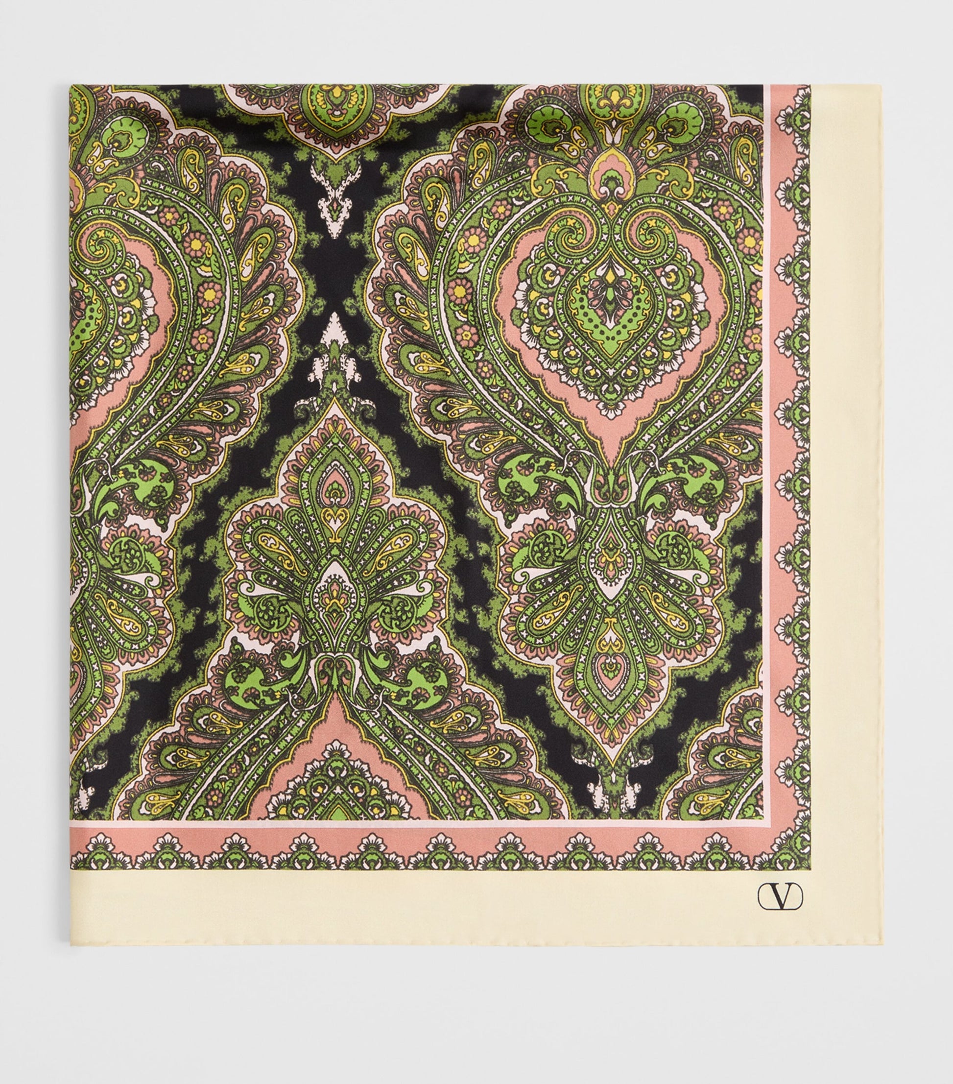 Multi Silk Paisley Print Scarf