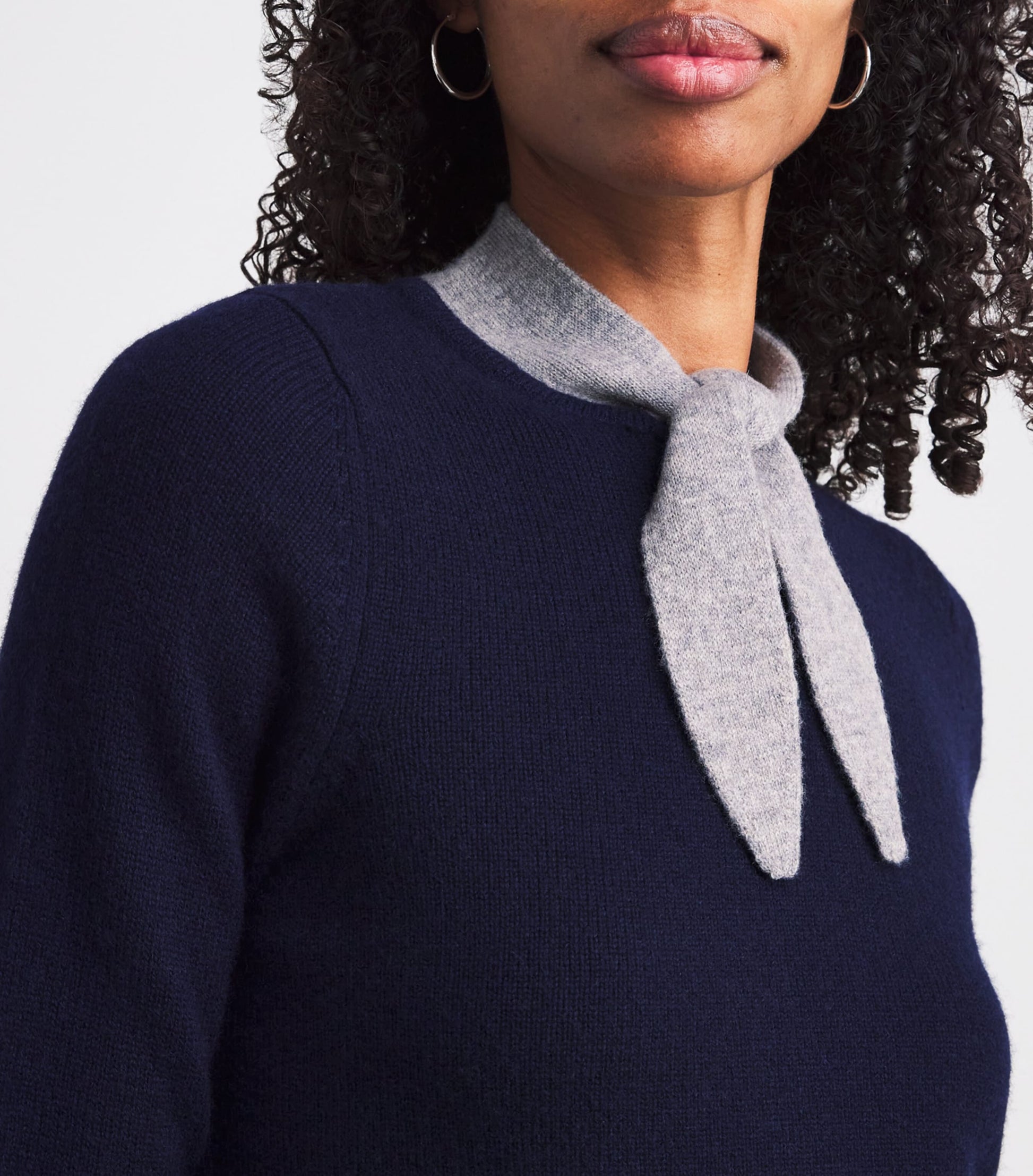 Claudie Pierlot Multi Wool-Cashmere Tie-Detail Sweater