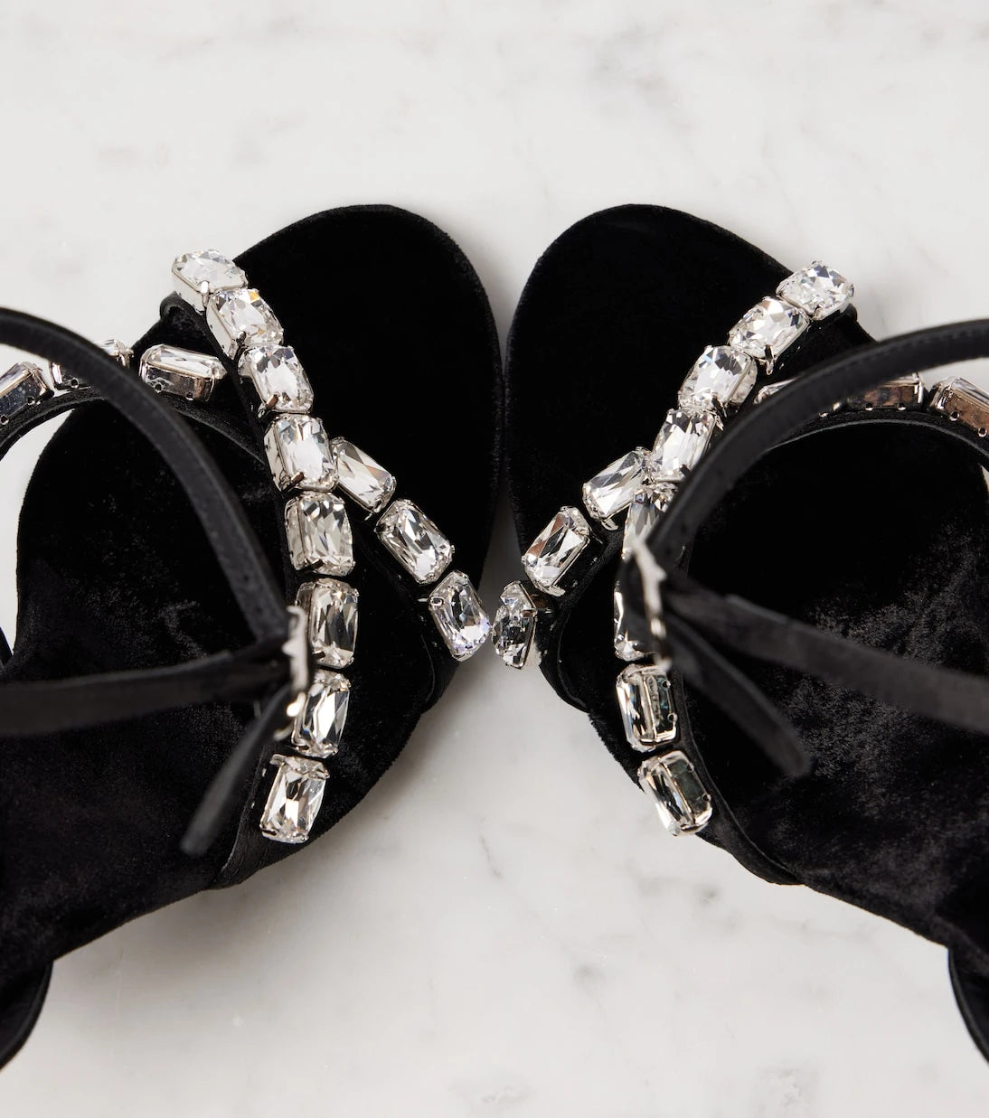 Dolce&Gabbana - Crystal-embellished satin sandals