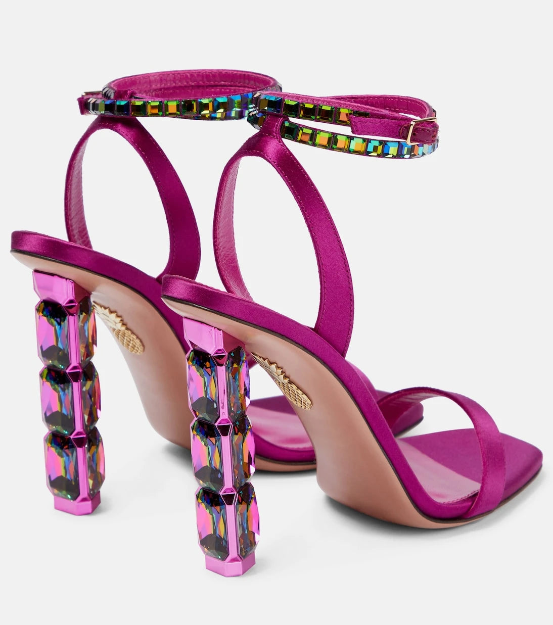 Aquazzura - صندل "أورا" ساتان مزين