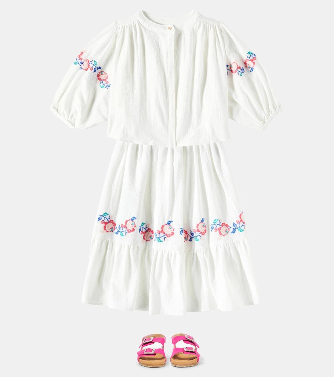 C'era Una Volta - Jane floral embroidered cotton skirt