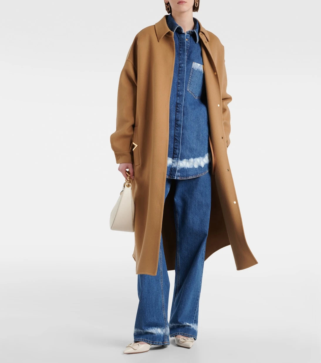 Valentino - قميص جينز VGold بنمط متقادم