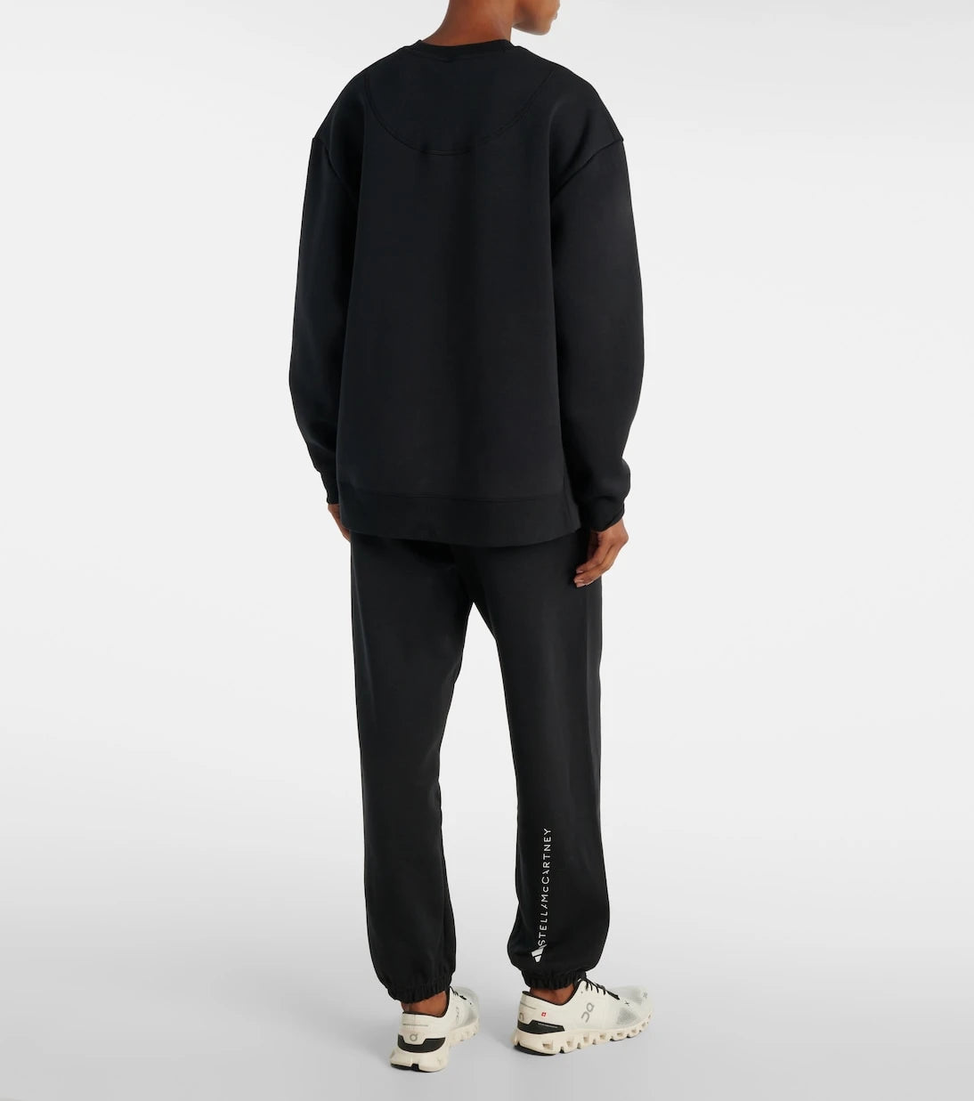 Adidas by Stella McCartney - سويت شيرت من مزيج القطن بشعار الماركة