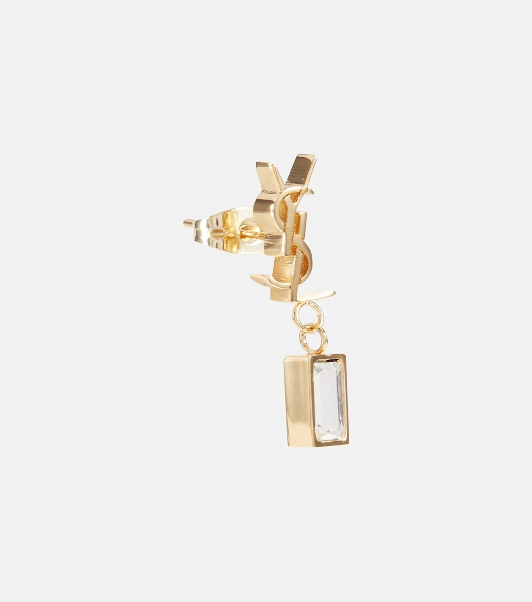 Saint Laurent - قرط واحد مزين بأحجار الراين YSL