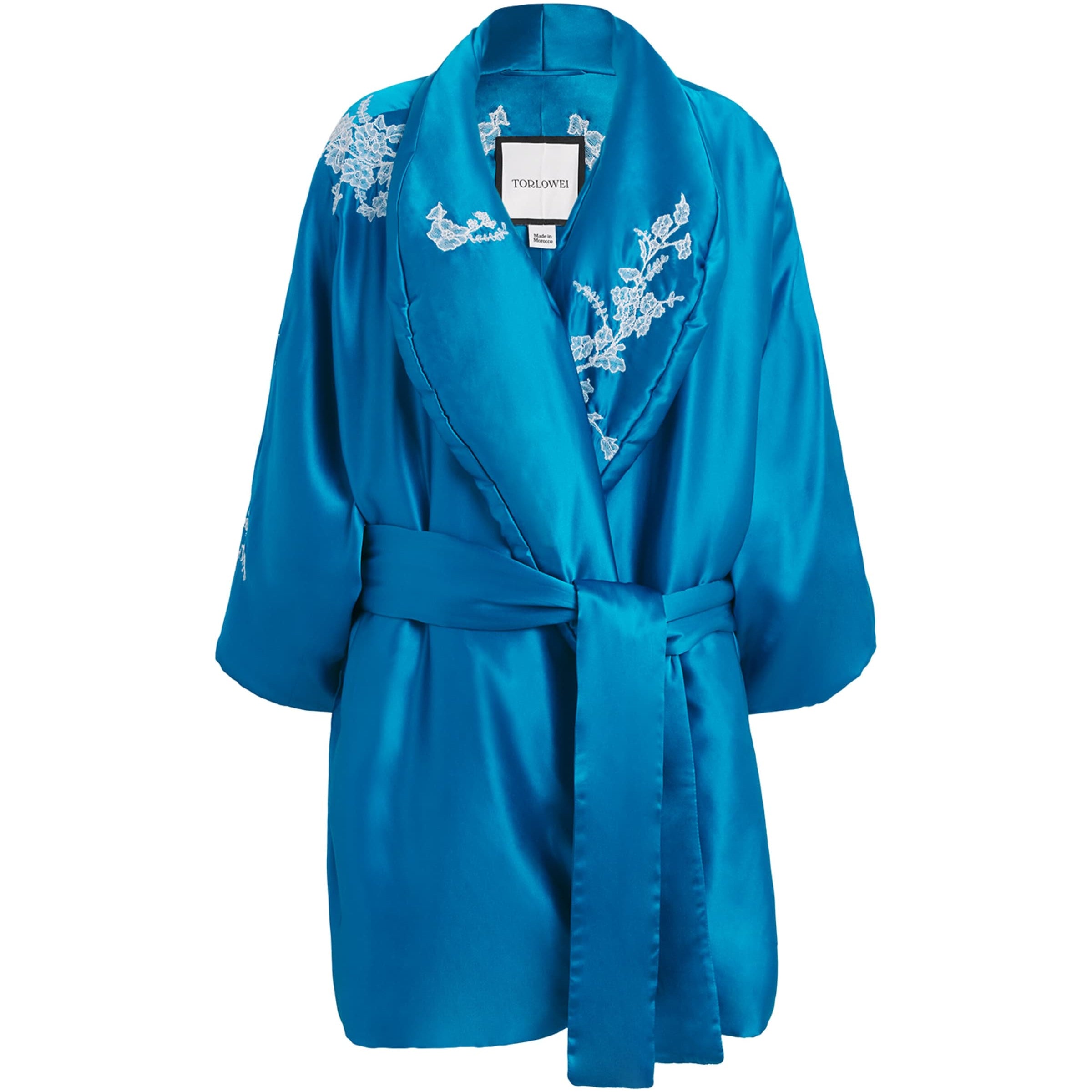 TORLOWEI Green Silk-Lace Padded House Coat