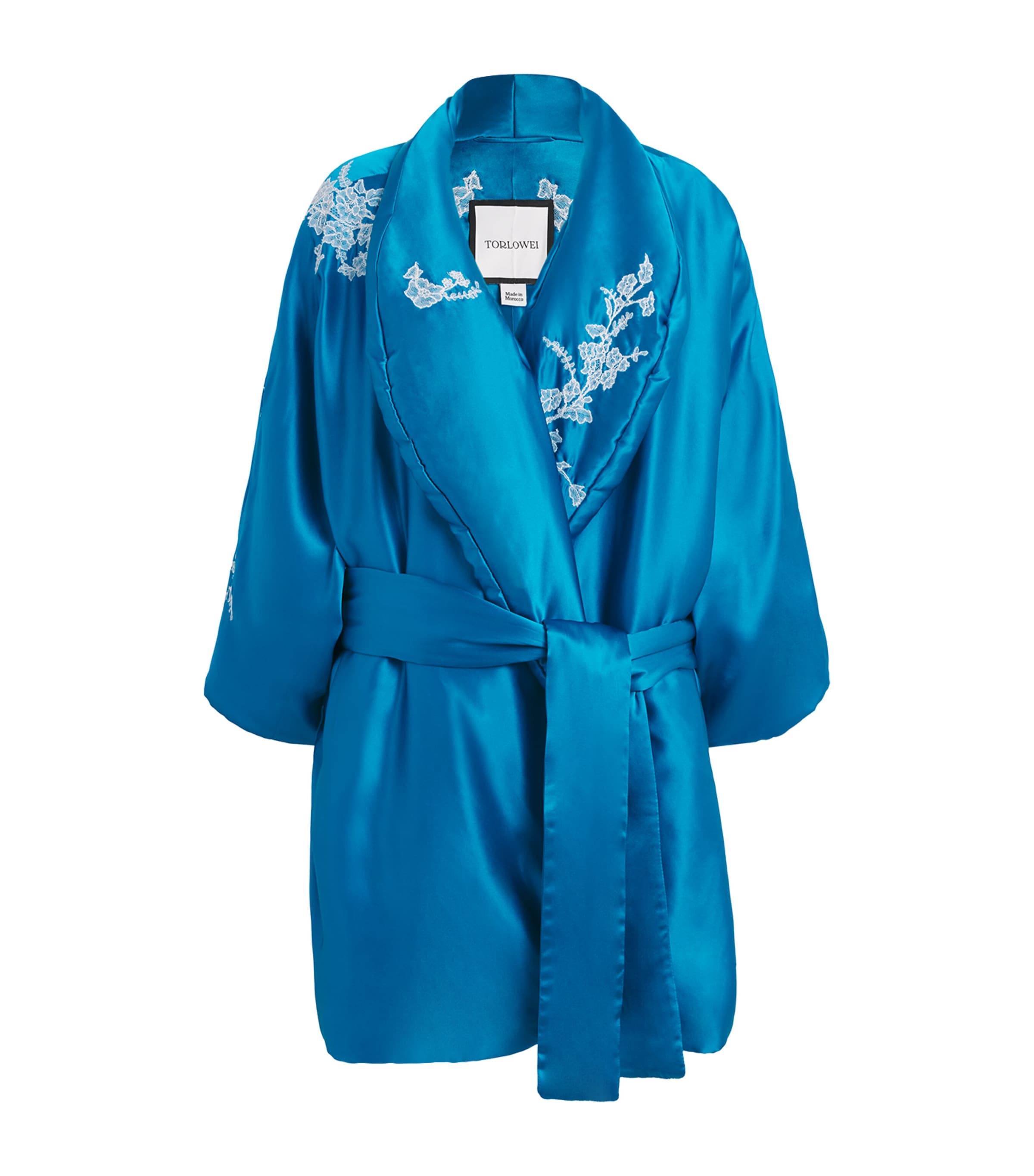 TORLOWEI Green Silk-Lace Padded House Coat