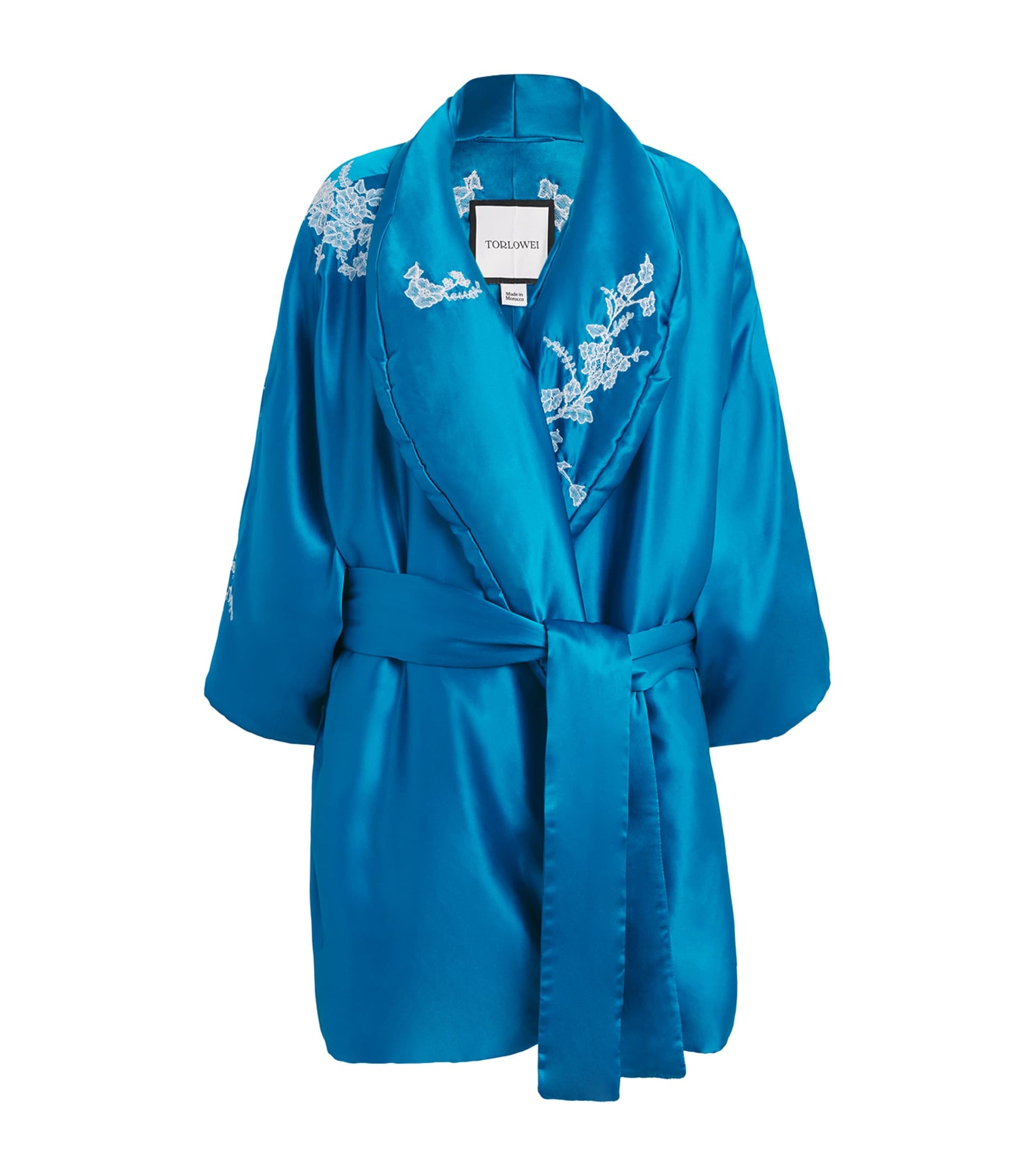 TORLOWEI Green Silk-Lace Padded House Coat