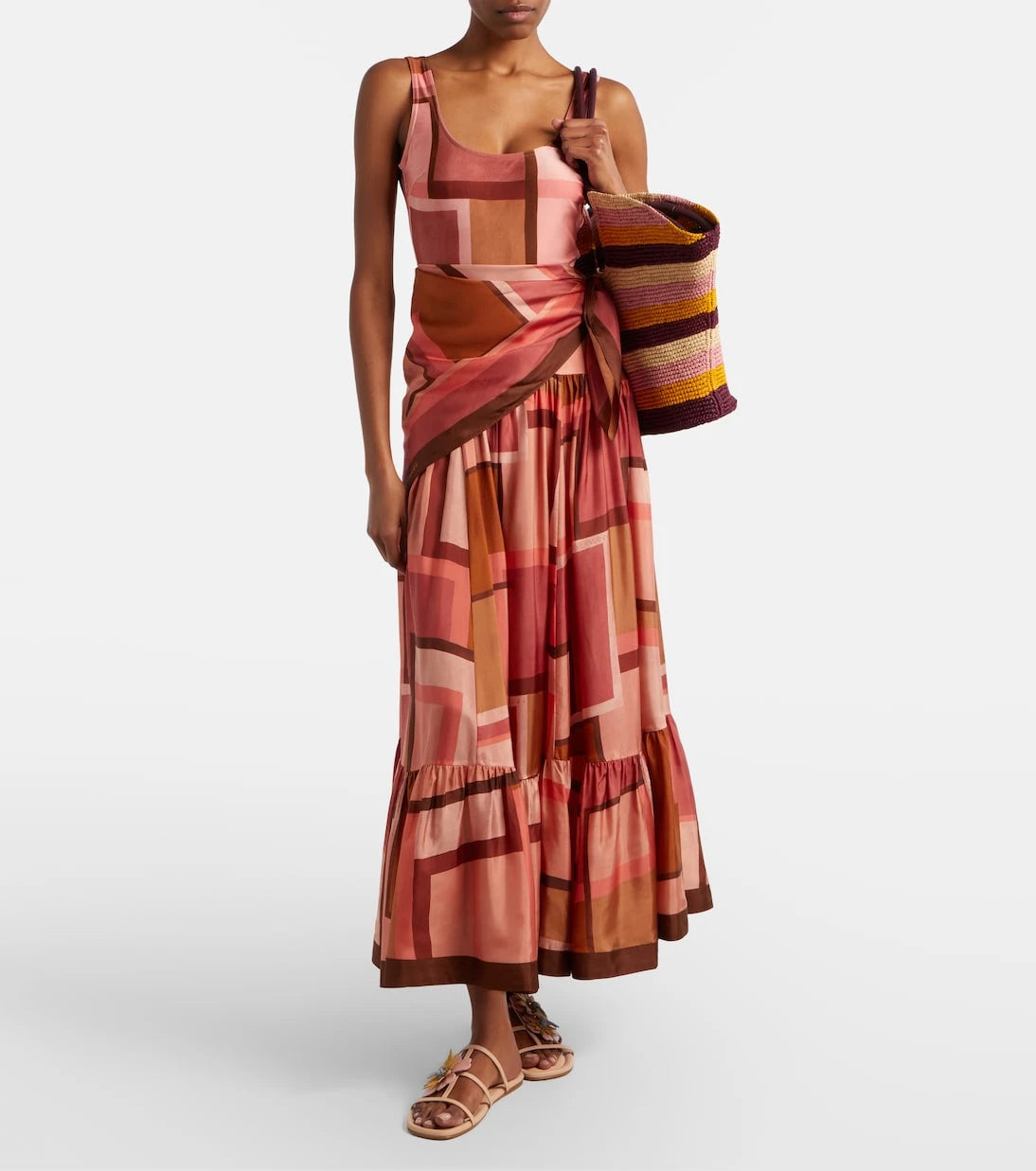 Zimmermann - Goldentime Large raffia tote bag