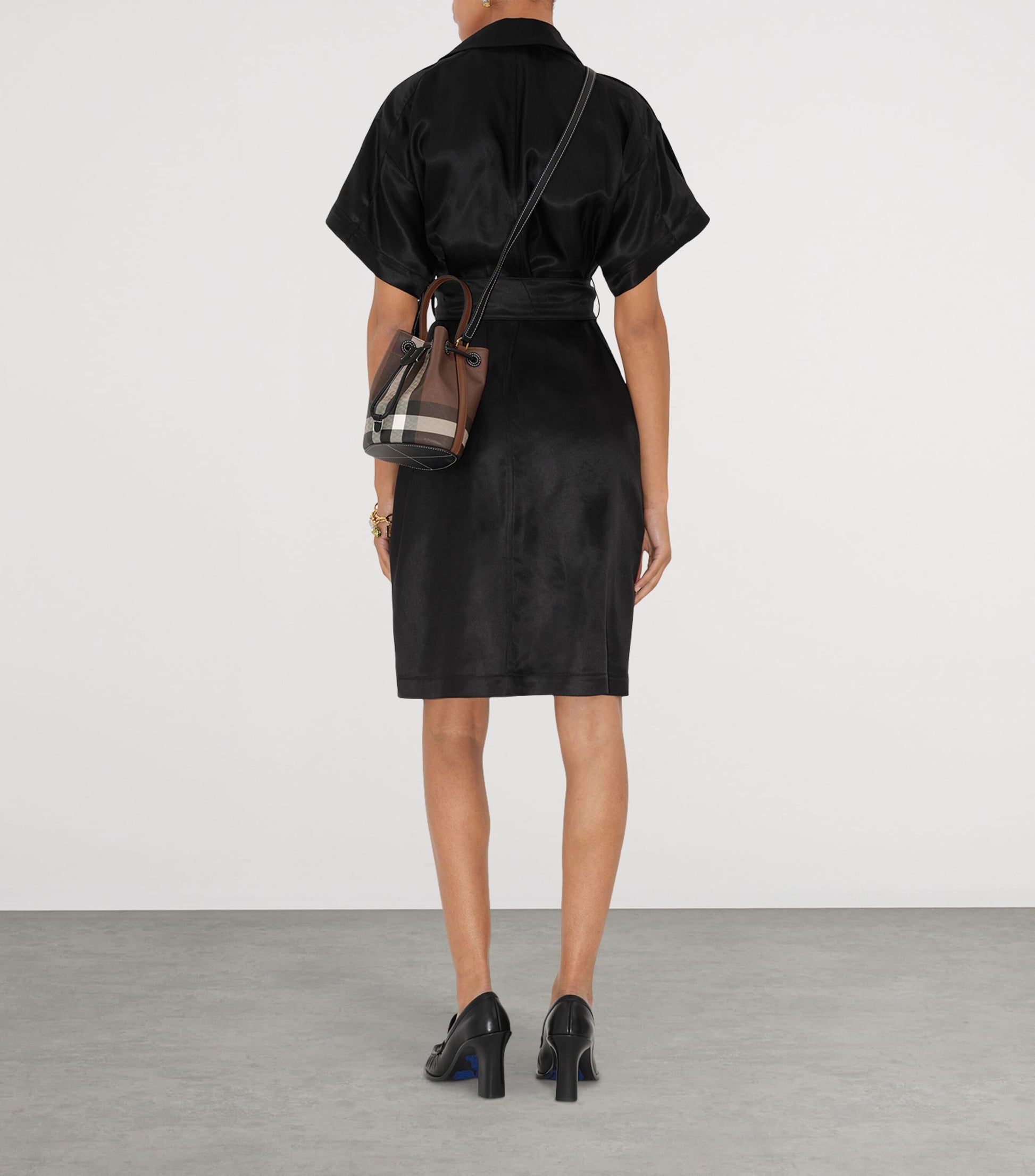 Burberry Brown Mini Check Bucket Bag