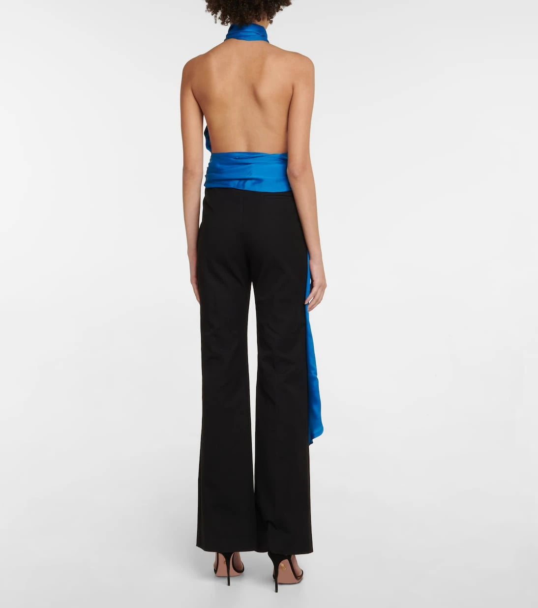 Alexandre Vauthier - Silk charmeuse tie-neck top