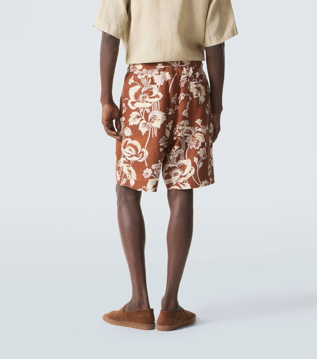 Commas - Floral linen Bermuda shorts
