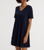 Hanro Navy Cotton Short-Sleeve Nightdress