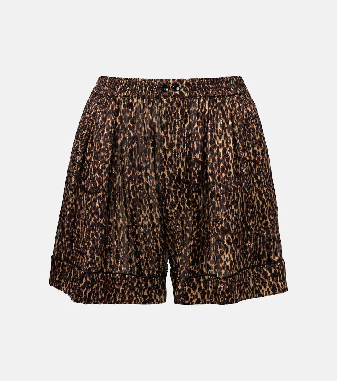 Saint Laurent - Leopard-print silk shorts