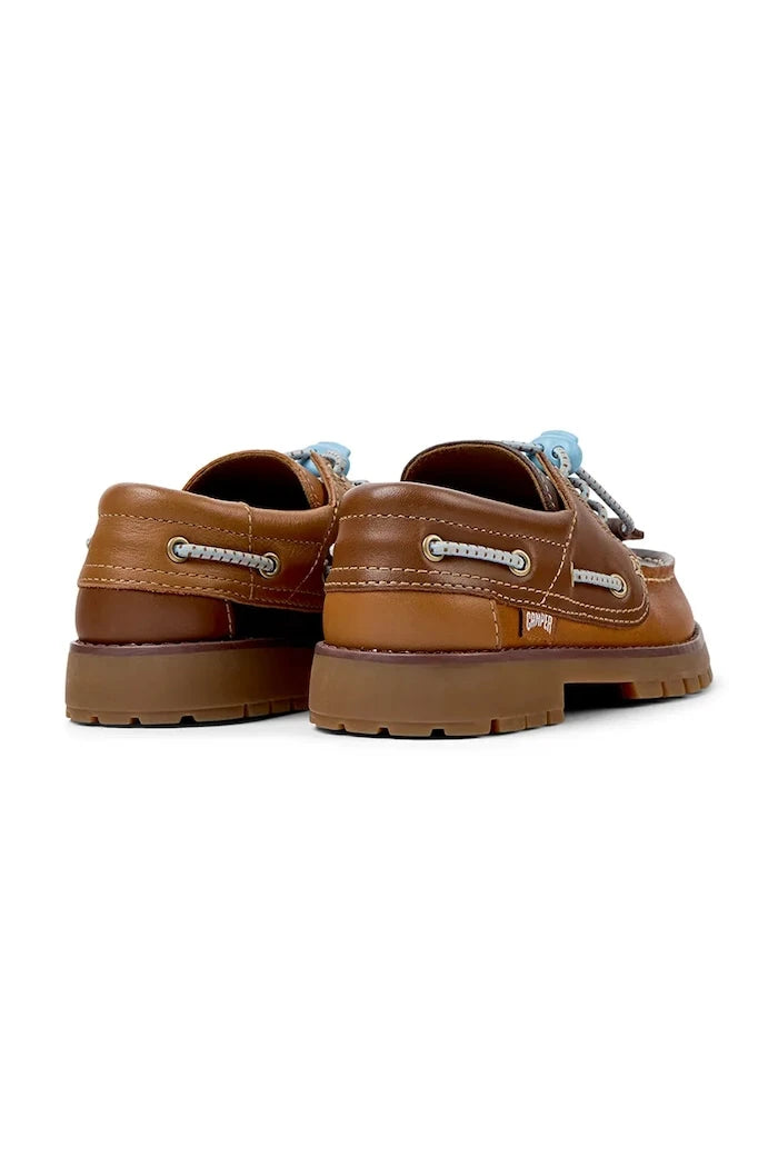 Camper Compas Kids TWS deri çocuk mokasenleri