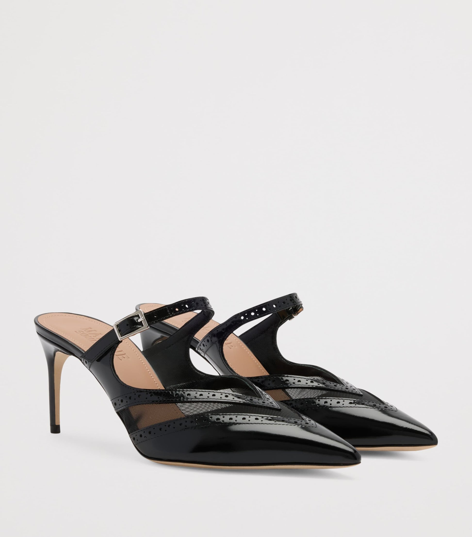 Malone Souliers Black Leather Cristi Mules 70