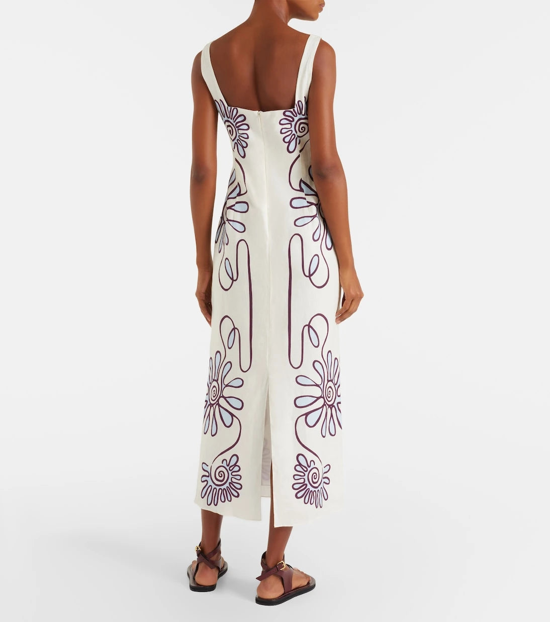 Cala de la Cruz - Amaranta printed linen midi dress