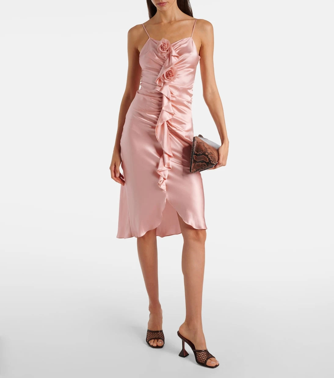 Rodarte - Ruched silk crêpe midi dress